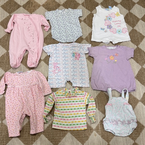 Lot Vintage 90s Y2K Baby Girl Bundle onesie romper Carter’s Miniwear embroidered - Picture 1 of 16